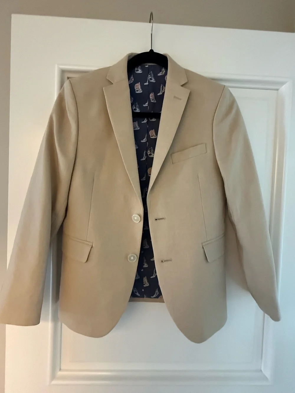 Boys Linen Tab Blazer with sailboat lining Lauren by Ralph Lauren 12R